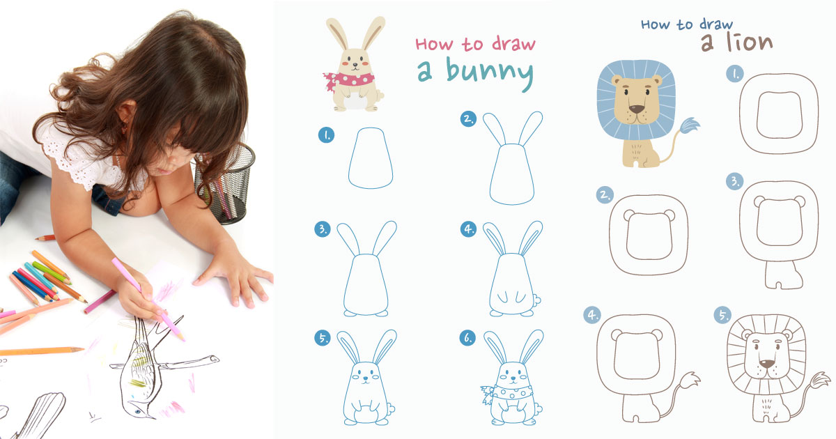 วาดรูปง่ายๆ รูปสัตว์น่ารัก สอนลูกวาดเส้นเสริมจินตนาการ - Amarin Baby & Kids