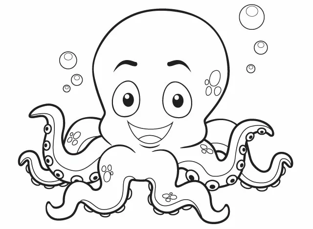  octopus - Coloring book