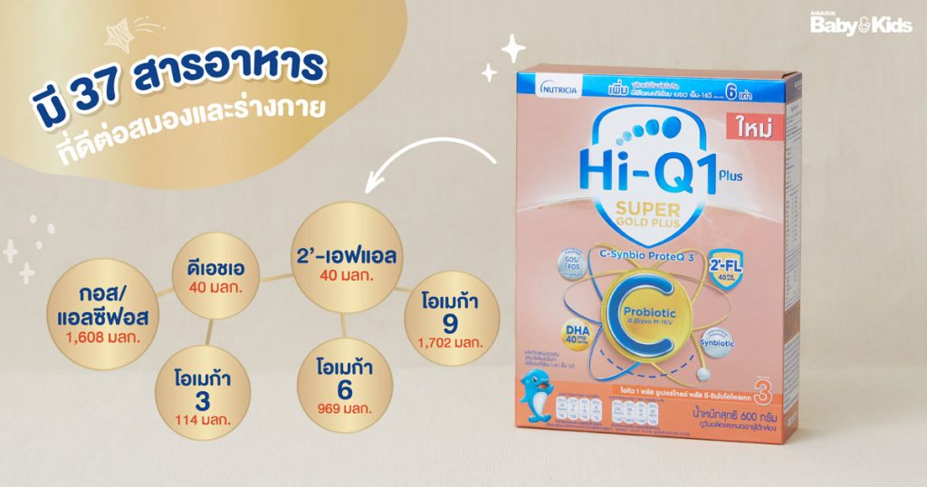 นมผงสูตร 3 HI-Q Super Gold Plus C 